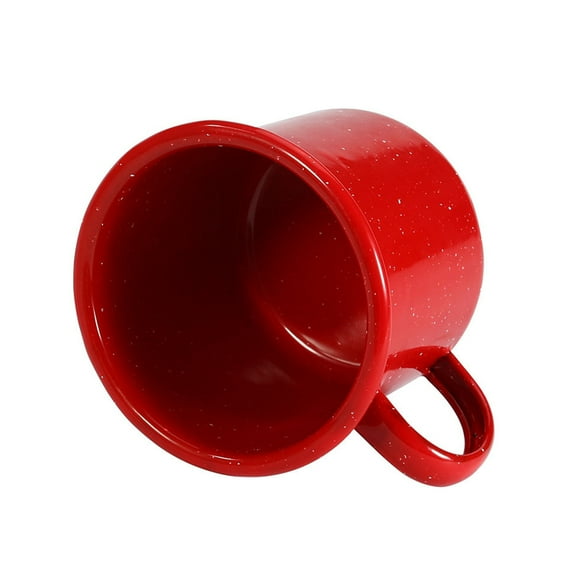 IDEANATEGRATE 1Pcs Enamel Mug Red Tea Cup Ceramic Resists Chipping Fading Staining Heat Resistant Easy to Clean for Friends
