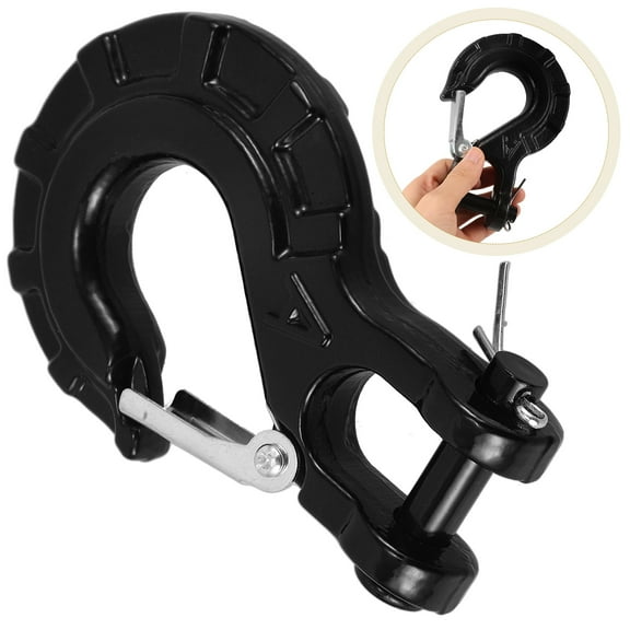 IDEANATEGRATE 1Pcs Forged Alloy Steel Winch Cable Hook Stopper 15.0x9.5x3.0in Towing Tasks