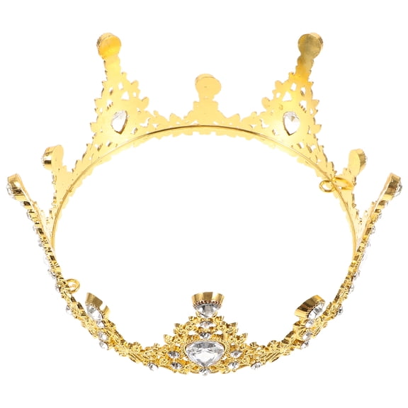 IDEANATEGRATE 1Pcs Golden Rhinestone Crown Cake Topper for Wedding and Birthday Gatherings
