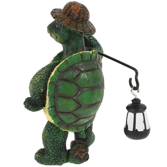 IDEANATEGRATE 1Pcs Green Resin Small Turtle Figurine Cartoon Style Garden Decoration 5.5x3.3x2.6in