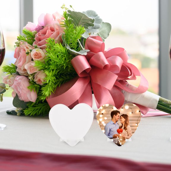 IDEANATEGRATE 1Pcs Heart Shaped Acrylic Stand for Heat Transfer Technology and Home Decoration