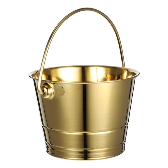 IDEANATEGRATE 1Pcs Hotel Ice Bucket In Golden Stainless Steel For Beverages And Drinks