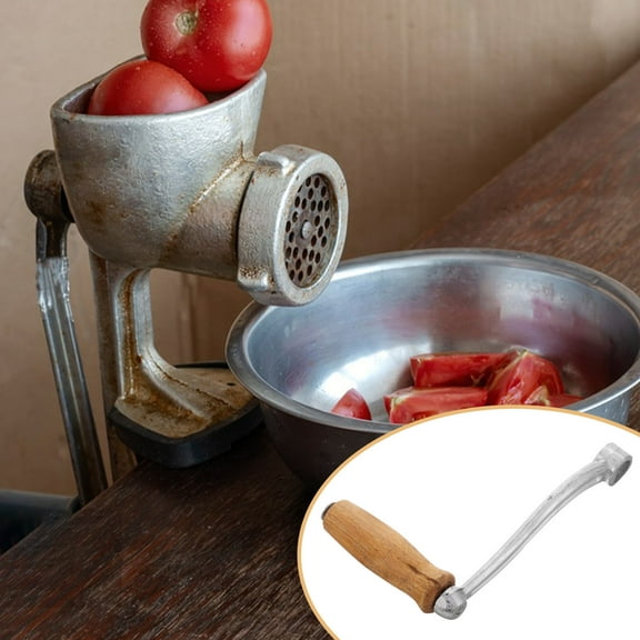 IDEANATEGRATE 1Pcs Manual Meat Grinder Tool Stainless Steel Iron Wood for Home Kitchen Food Preparation and Cooking