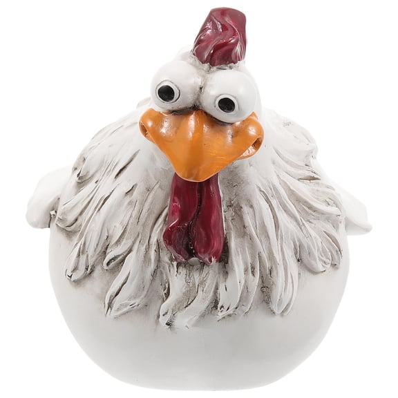 IDEANATEGRATE 1Pcs Resin Hen Shape Chicken Ornament for Homeowners Funny Garden Decor 5.3x4.7in