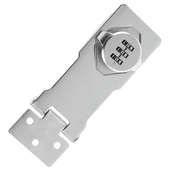 IDEANATEGRATE 1Pcs Silver Iron Mechanical Password Rotary Hasp Lock for Door Security Latch 1.8x1.8in