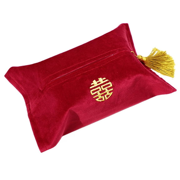 IDEANATEGRATE Tissue Bag Napkin Bags Red Cloth 1Pack 9.8X6.7In