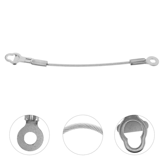 IDEANATEGRATE 1Pcs Tailgate Cable Silver Galvanized Steel Wire Rope for 500 11.00X0.98X0.39In