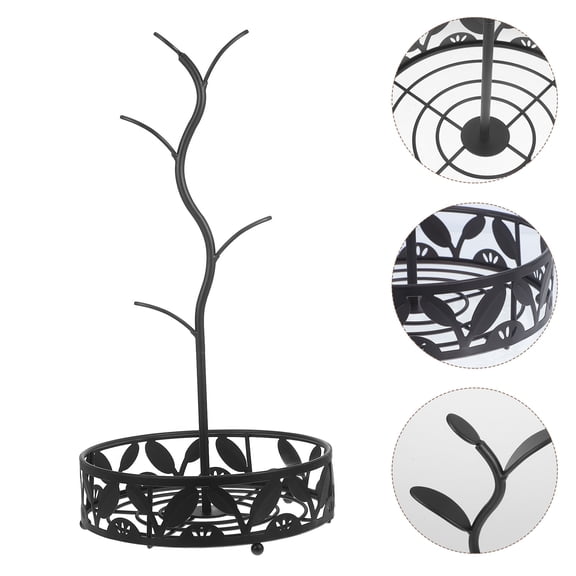 IDEANATEGRATE 1Pcs Wall Mountable Coffee Mug Tree for Counter with Cup and Tea Bag Storage 16.5x8.7x8.7in
