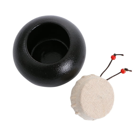 IDEANATEGRATE 1Set Airtight Storage Jars Black Pottery for Home Dinner and Business present Items