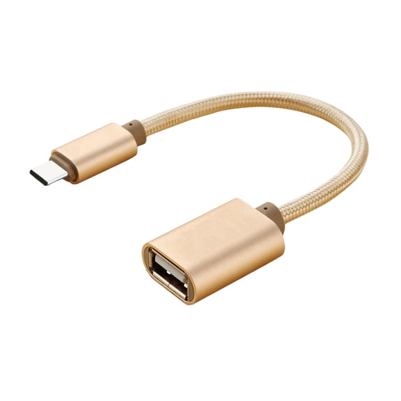 IDEANATEGRATE 1Set Golden OTG Cable Type-C to USB 2.0 for Connecting Peripherals
