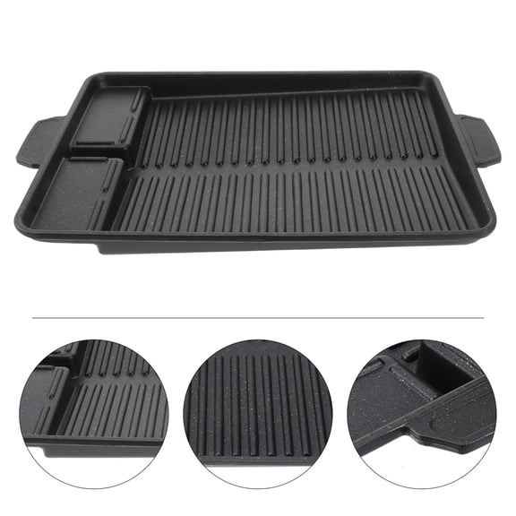 IDEANATEGRATE Bbq Hot Plate Tray Non-Stick Black 1Pack for Home Barbecues