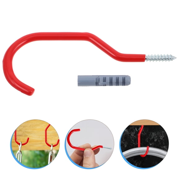 IDEANATEGRATE 1Set Red Bike Hook for Wall and Ceiling Mounting in Garage and Shed