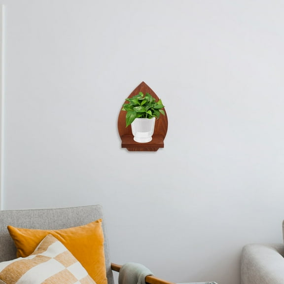 IDEANATEGRATE 1Set Wall Shelf Unit Wood Floating Shelves for Bedroom Decorative Coffee Color Minimalist Design