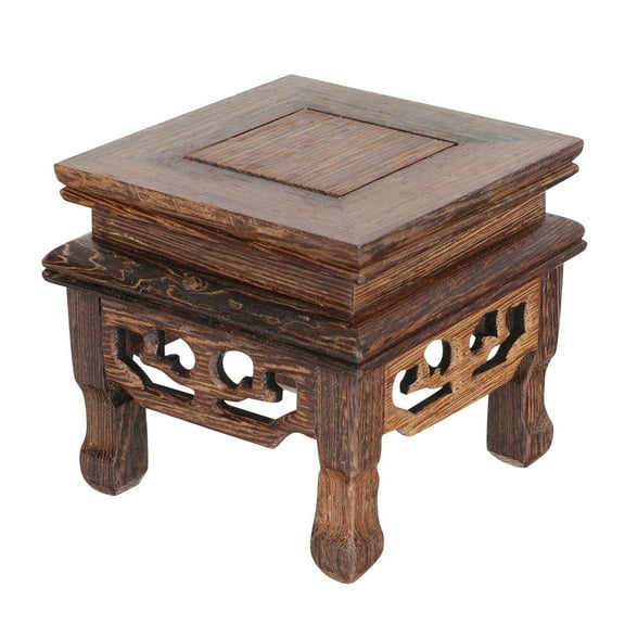 IDEANATEGRATE 1Set Wooden Flowerpot Base Rectangular Brown Holds Planters for Indoor Scene Adornment Base