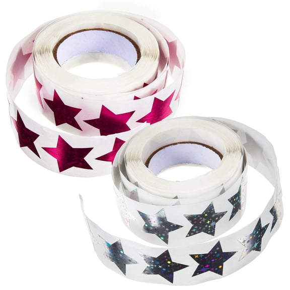 IDEANATEGRATE 2 Rolls Self-Adhesive Star Stickers for Craft Project Teaching Rewards 100Pcs