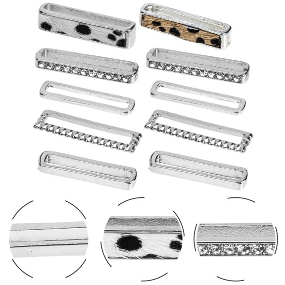 IDEANATEGRATE 2 Sets Watchband Connectors Circular Rhinestone for Fashion