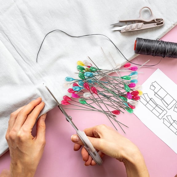 IDEANATEGRATE 200Pack Plastic Sewing Pins for Clothes Pinning and Preventing Slipping