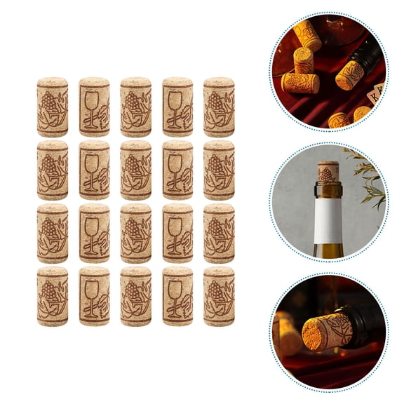 IDEANATEGRATE 20Pcs Bottle Corks Round Beige Wood Preservation for Wine Bottles