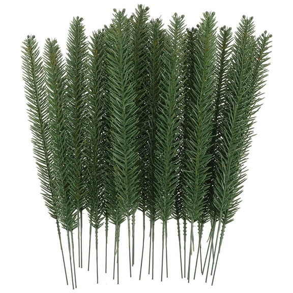 IDEANATEGRATE 20Pcs Simulation Pine Needles Green Artificial Pine Branches For Christmas Tree Accessories Home Decoration