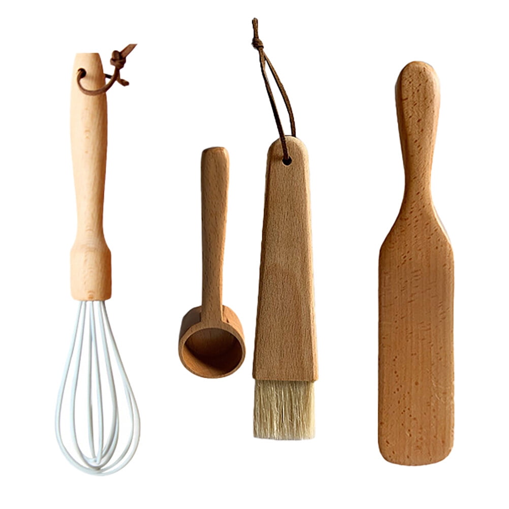 OFFIGAM Assorted Color Wooden Kitchen Utensils Set for Baking and ...