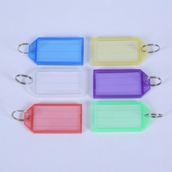 IDEANATEGRATE 24Pcs Multicolor Design Key Fobs for Travel and Key Tags With Ring