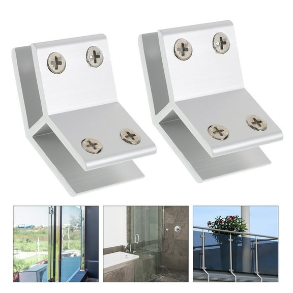 IDEANATEGRATE 2Pcs Aluminum Alloy Glass Clamp Anti-skid Support for Swimming Pool Glass Fence 2.75X1.57X1.53in