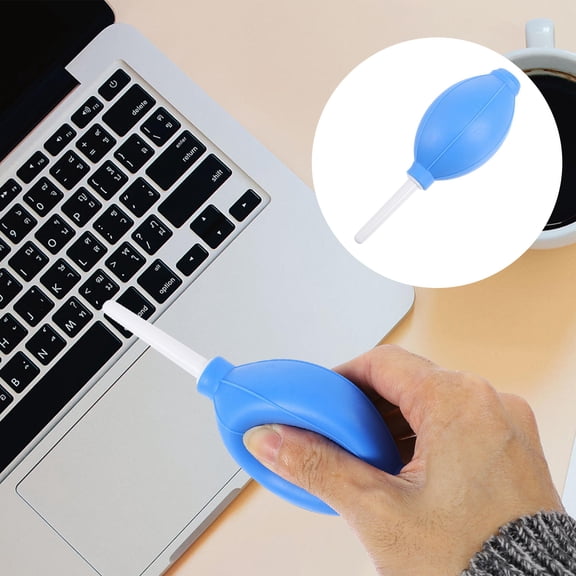 IDEANATEGRATE 2Pcs Blue Silicone Oval Air Blower Ball for Camera Lens and Electronics Dust Cleaning