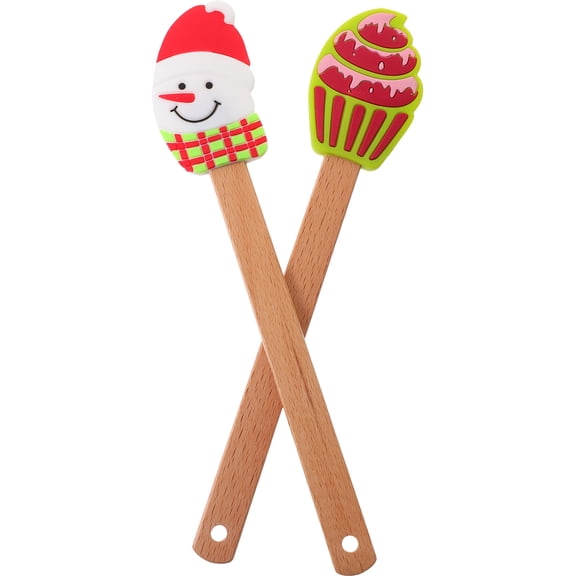 IDEANATEGRATE 2Pcs Cream Scraper Silicone Baking Tool Flat Edge Frosting Smoother for Household and Bakery