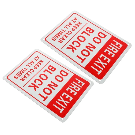 IDEANATEGRATE Metal Fire Exit Warning Sign Door Label for Emergency Safety Compliance 2 Pack