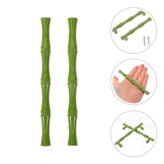 IDEANATEGRATE 2Pcs Kitchen Cabinet Handle Modern Style Dresser Pull 5.1In X 0.9In X 0.4In in Green