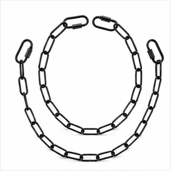 IDEANATEGRATE 2-Pack Black Metal Pendant Light Chain, Sturdy Hanging Extension Chain for Ceiling Lighting Fixtures