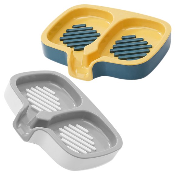 IDEANATEGRATE 2Pcs Plastic Laundry Soap Container Rectangular For Bathroom Use