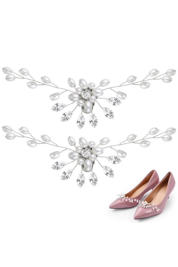 2Pcs Shoe Clips Buckles Rhinestones Wedding Style for Women Flats Boots