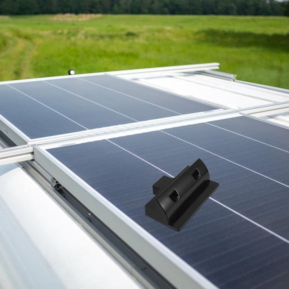IDEANATEGRATE 2Pcs Solar Panel Brackets Abs Black For Rv Outdoor Use