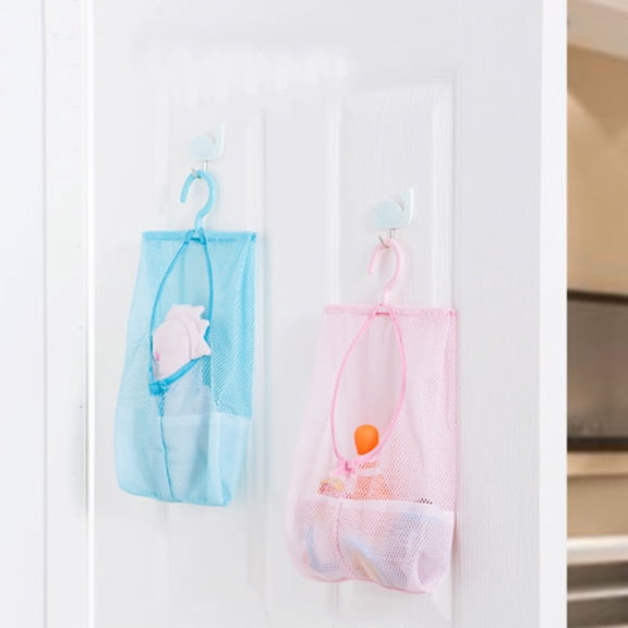 IDEANATEGRATE 2Pcs Storage Mesh Pouch Clothes Pin Bag for Home Organization with PP 37.00X27.00X0.30cm