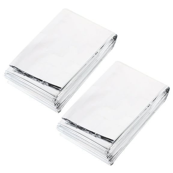 IDEANATEGRATE 2Pcs Thermal Emergency Blanket for Natural Disasters Light Reflective Space Saving