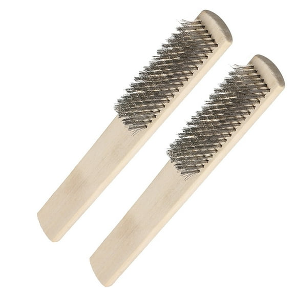 IDEANATEGRATE 2Pcs Tool Brush Wire Hair Brush Stainless Steel Square Handle for Deep Cleaning Adults