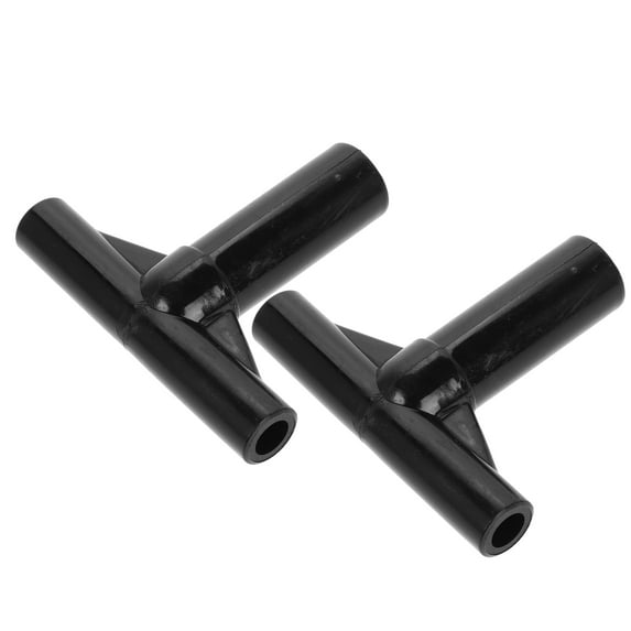 IDEANATEGRATE 2Pcs Trampoline End Caps T Shaped Pole Connector Sleeves Black PP