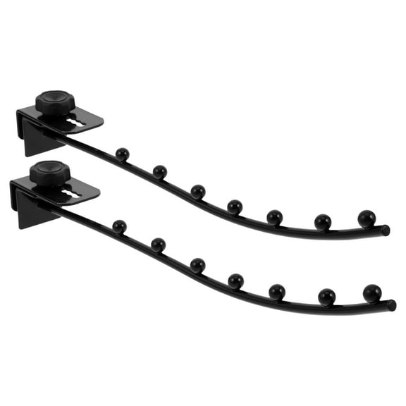 IDEANATEGRATE 2Pcs Wall Mount Clothes Hanger Black Stainless Steel Adjustable Length for Laundry Room and Dormitory