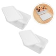 thumbnail image 1 of IDEANATEGRATE 2Pcs White Oval Plastic Ice Cream Storage Container for Home Use Freezer Safe 10.2X6.3X4.3In, 1 of 8