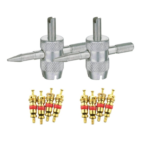 IDEANATEGRATE 2Sets Tire Valve Stem Tool Design for Valve Core Removal Installation Repair On-the-go Repairs