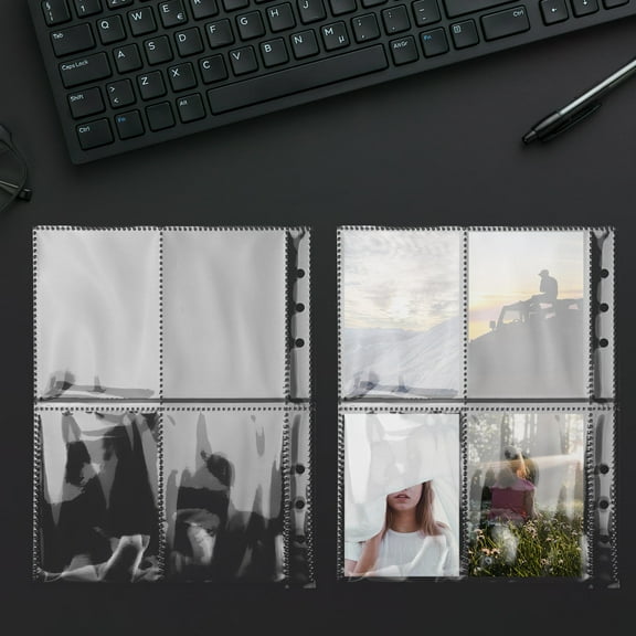 IDEANATEGRATE 30Pcs Photo Album Pages Clear Page Protectors for Photos and Postcards Dustproof and Scratch Resistant