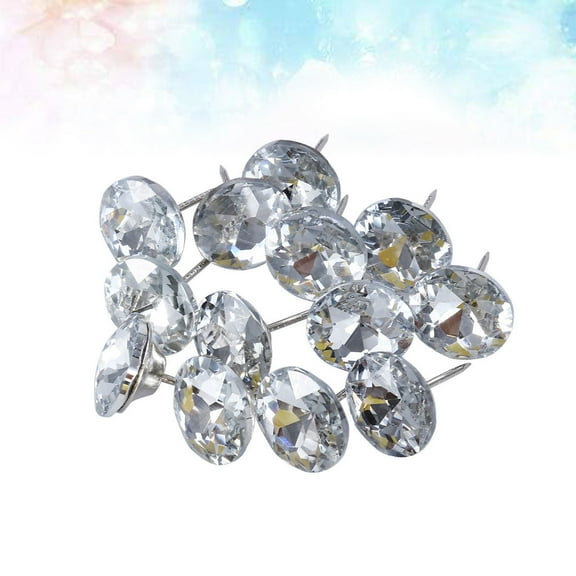 IDEANATEGRATE 30Pcs Silver Jewel Buttons Rhinestone Crystal For Upholstery Diy And Furniture Renovation