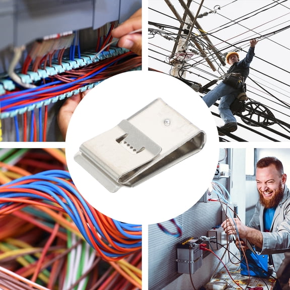 IDEANATEGRATE 30Pcs Solar Panel Wire Clips 304 Stainless Steel for Trailer Frame 1.2X0.7X0.2in