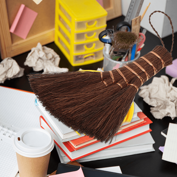 IDEANATEGRATE 35Pack Whisk Broom Small Palm Fiber for Household Office Table Window Gaps