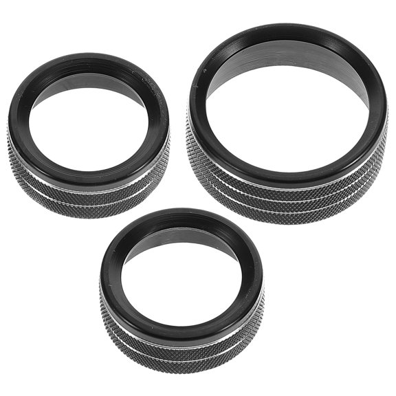 IDEANATEGRATE 3Pcs Black Aluminum Car Knob Trim Knob Air Conditioning Switch Knob for Vehicle 1.7In