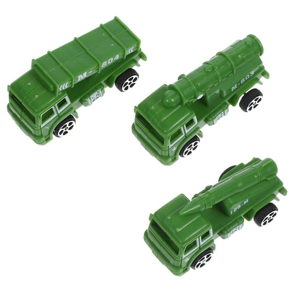 IDEANATEGRATE 3Pcs Green Mini Truck Model Toy Pull Back Car Toys For Kids Playtime