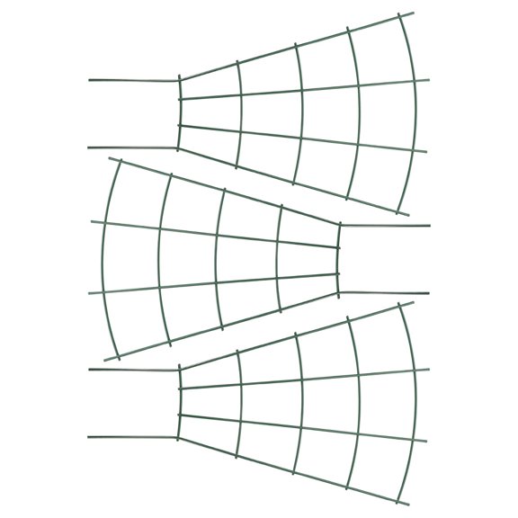 IDEANATEGRATE Set of 3 Green Metal Trellis Panels for Climbing Plants, Vine Support Iron Frame 15.7 x 9.8 x 0.08 inches