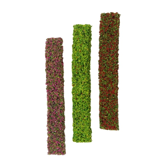 IDEANATEGRATE 3Pcs Miniature Shrub Strips For Table Layout Model Railway Sand Table Decor 1.5X0.4X0.4in Pe