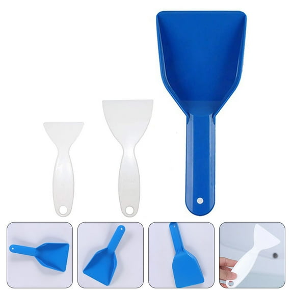 IDEANATEGRATE 3Pcs Plastic Spade Abs With Flat Shape For Deicing And Frost Removal 11.8x7.9x2.4in